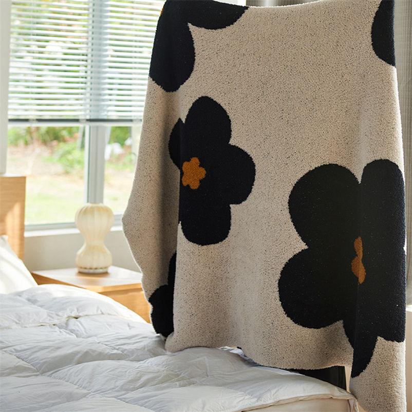 Korean Sunflower Knitted Blanket, Class A, Half-side, Velvet, Soft, Comfortable,