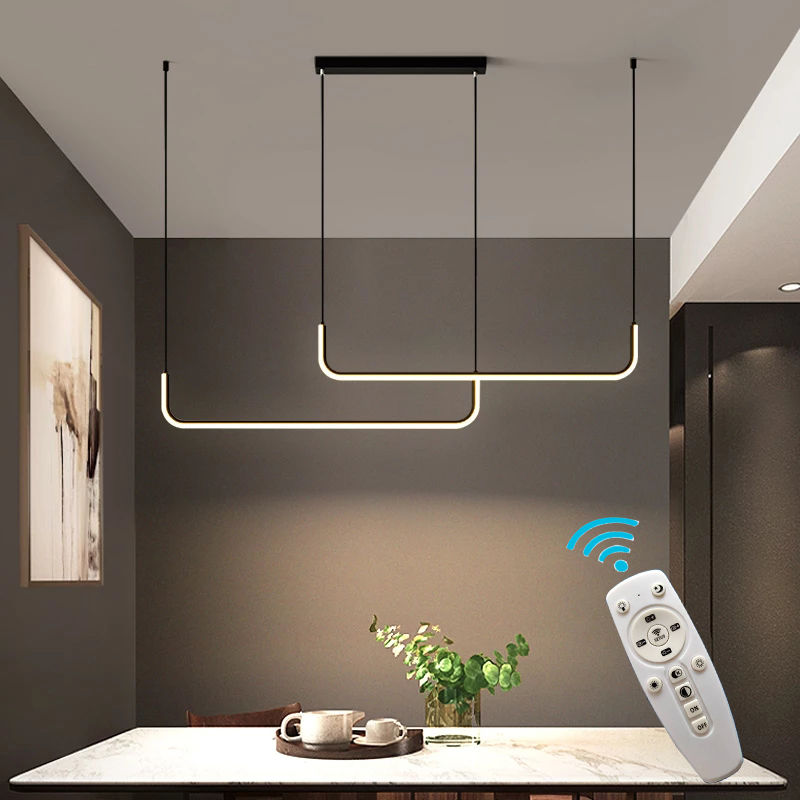 Modern LED Ceiling Chandelier Dimmable Table Dining Room Kitchen Minimalist Pend