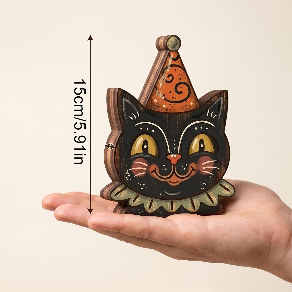 Halloween Decor Indoor,Retro Wooden Block for Shelf Decoration,Cute Ghost,Pumpki