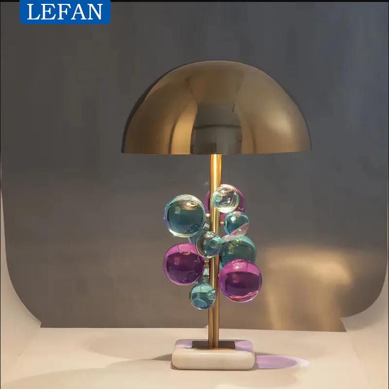 Morden italian designer Table Lamp Creative mushroom lamp Colorful Glass Ball La