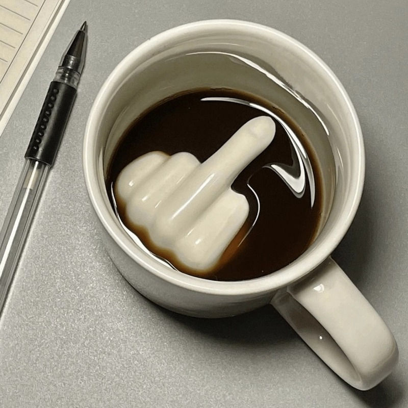 Creative Finger Cup Ceramic Cup High Beauty Funny Fak Cup Makeup Cup Gift Men's