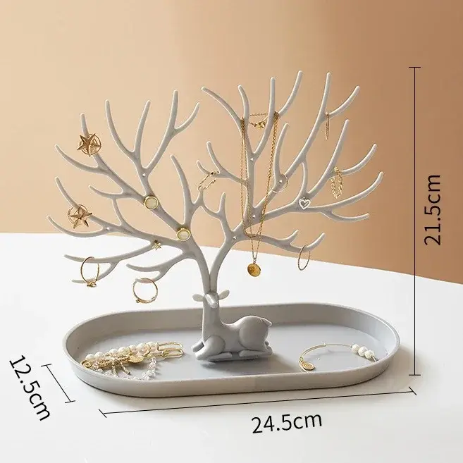 Thumbnail: Jewelry Display Stand Tray Tree Storage Racks Earrings Necklaces Rings Jewelry