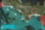 A map showing the route of a paddleboard tour off the shore of St Martin's