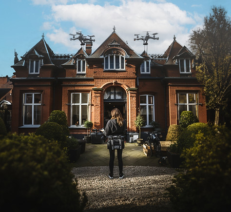 woman doing drone capture and measurement