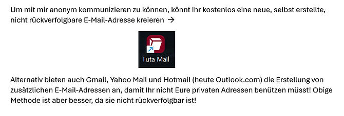 Hinweisschild E-Mail