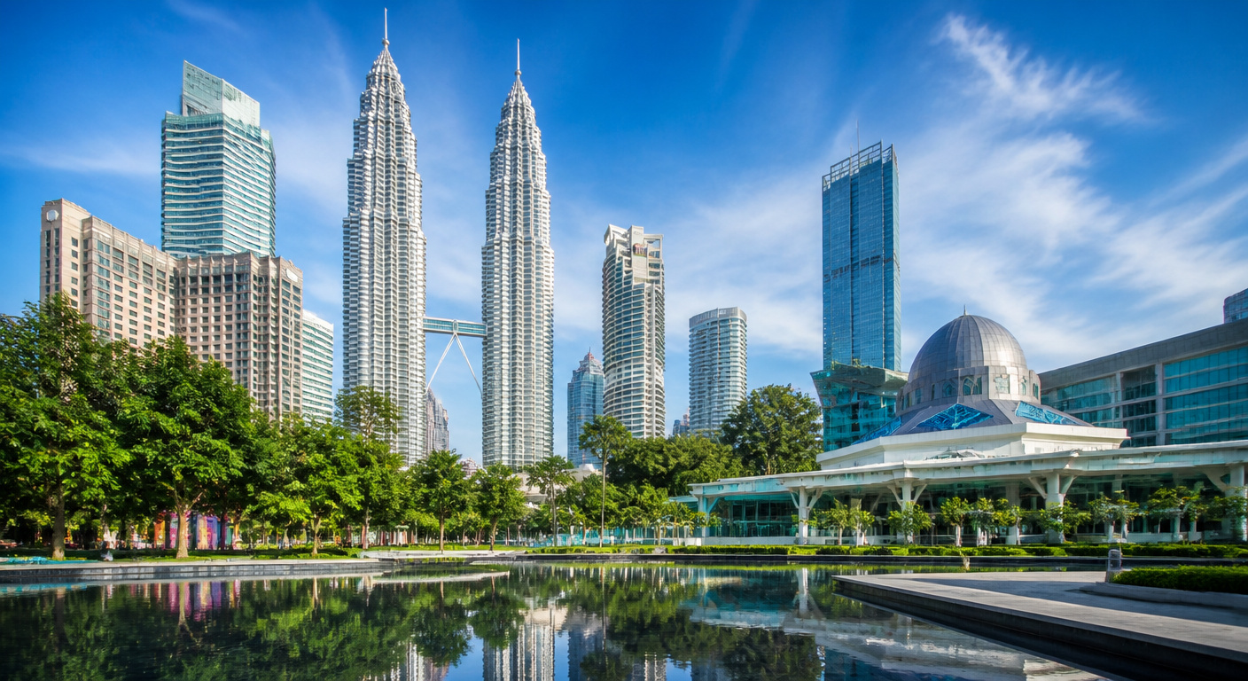 Tropical beach and rainforest landscape in Malaysia