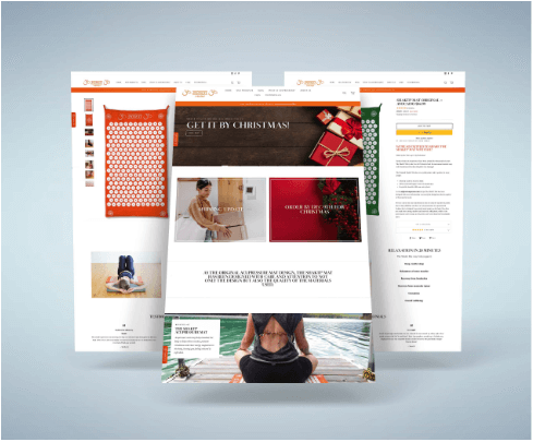 shakti acupressure mat Responsive branded website design mockup