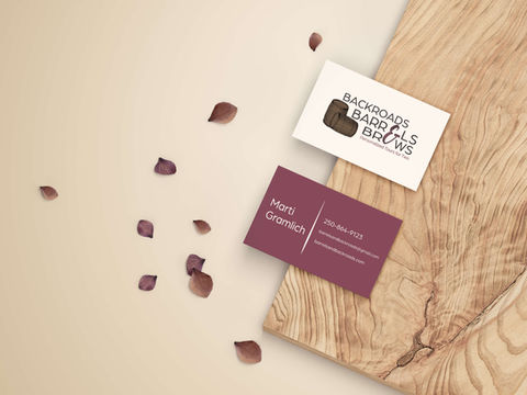 Backroads,Barrels and Brews logo and business card design project