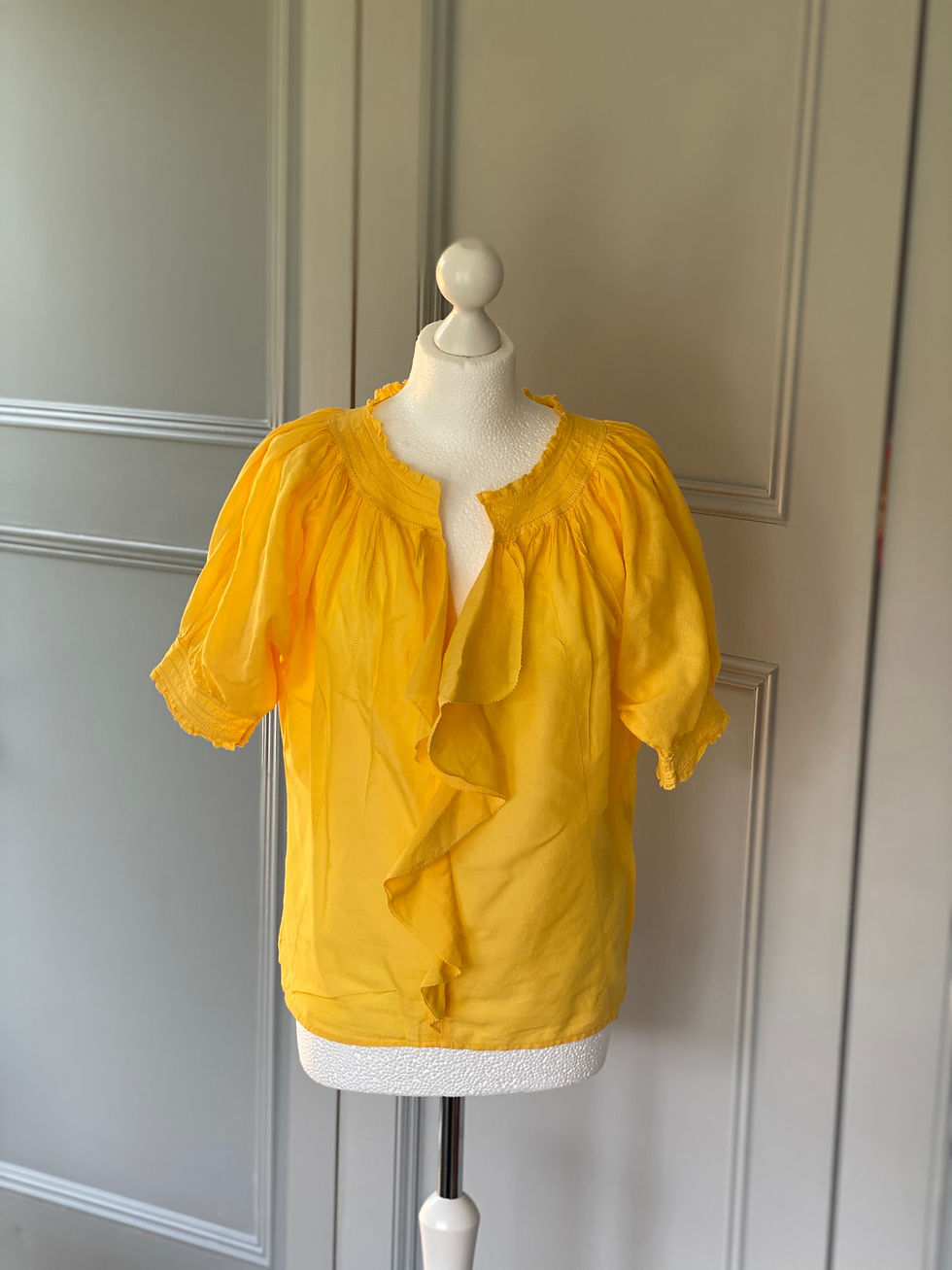 DVF yellow cotton boho top 8/10/12