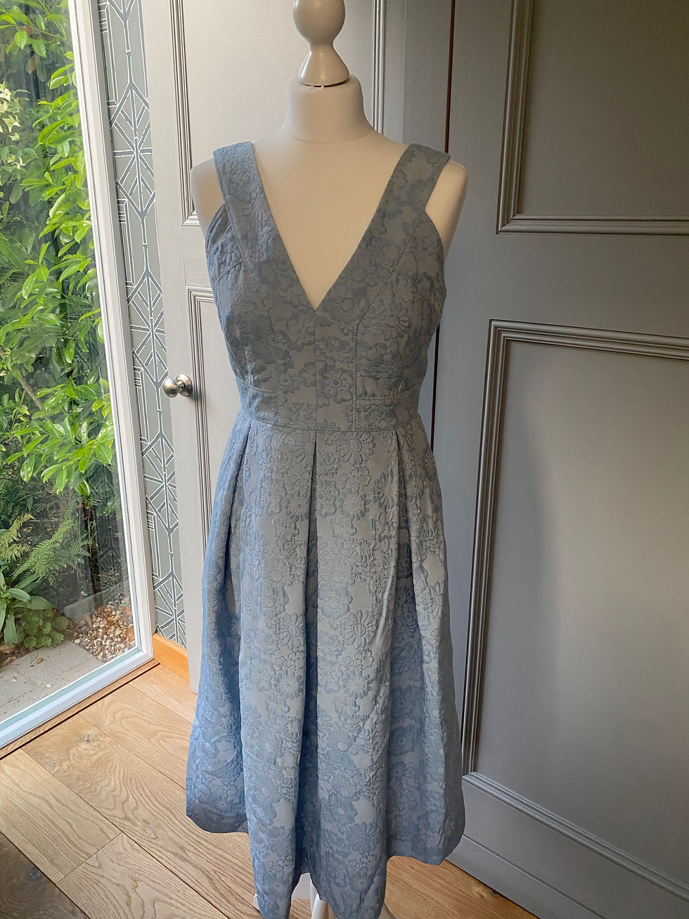Erdem jacquard light blue dress (UK10/12 )