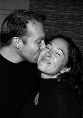 ColleensCaptures- Black and white photo of man kissing woman at a luxury photobooth in colorado denver