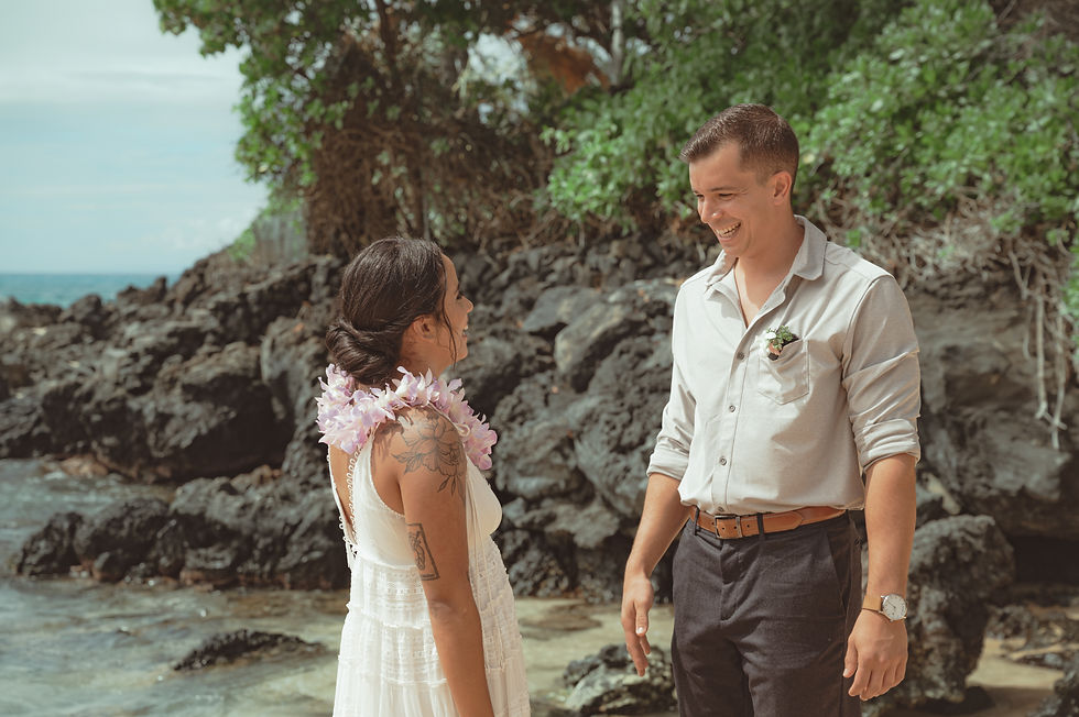 fun beach wedding in makena hawaii