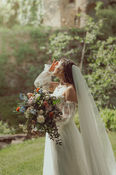 dreamy bridal photo with beautiful flowers