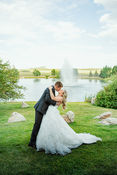 Dipping wedding kiss infant lake colorado
