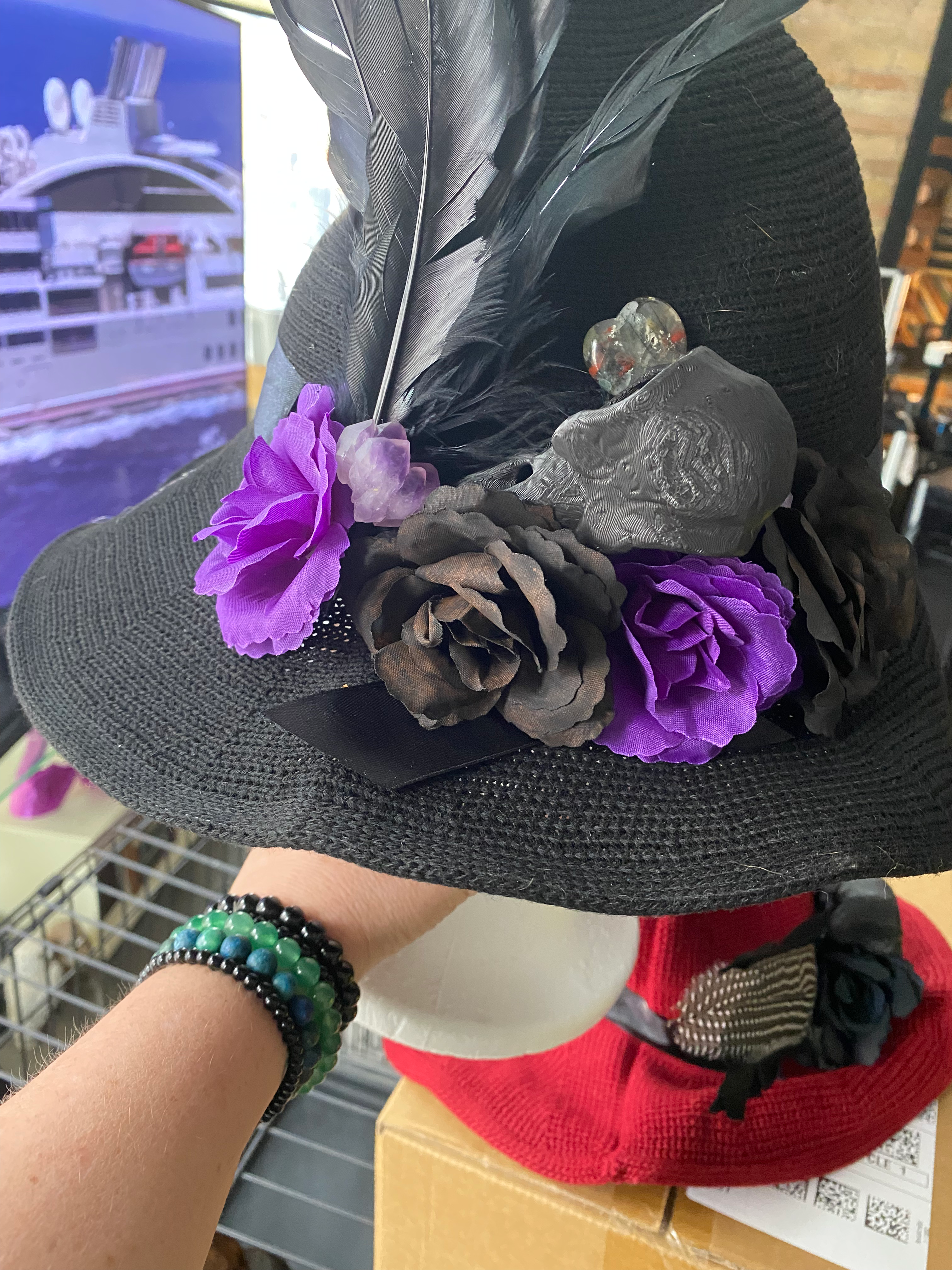 Custom decorated witches hats