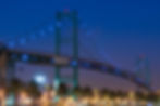 Image of the Vincent Thomas Bridge, a 1500-foot-long suspension bridge crossing the Los An