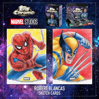Topps Chrome Marvel Studios Spider-Man and Wolverine by Robert Blancas