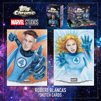 Topps Chrome Marvel Studios Mister Fantastic and The Invisible Woman by Robert Blancas