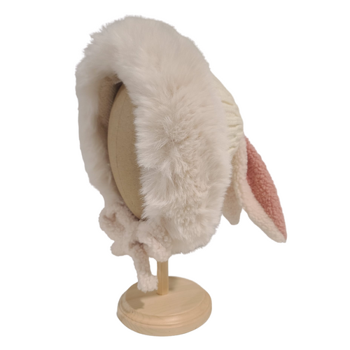 Lola Bunny Ear Fur Knit Hat With Ties | Oxford & Bo