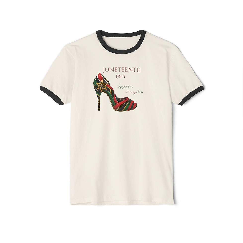 Thumbnail: Juneteenth 1865 Legacy in Every Step Unisex Ringer T-Shirt
