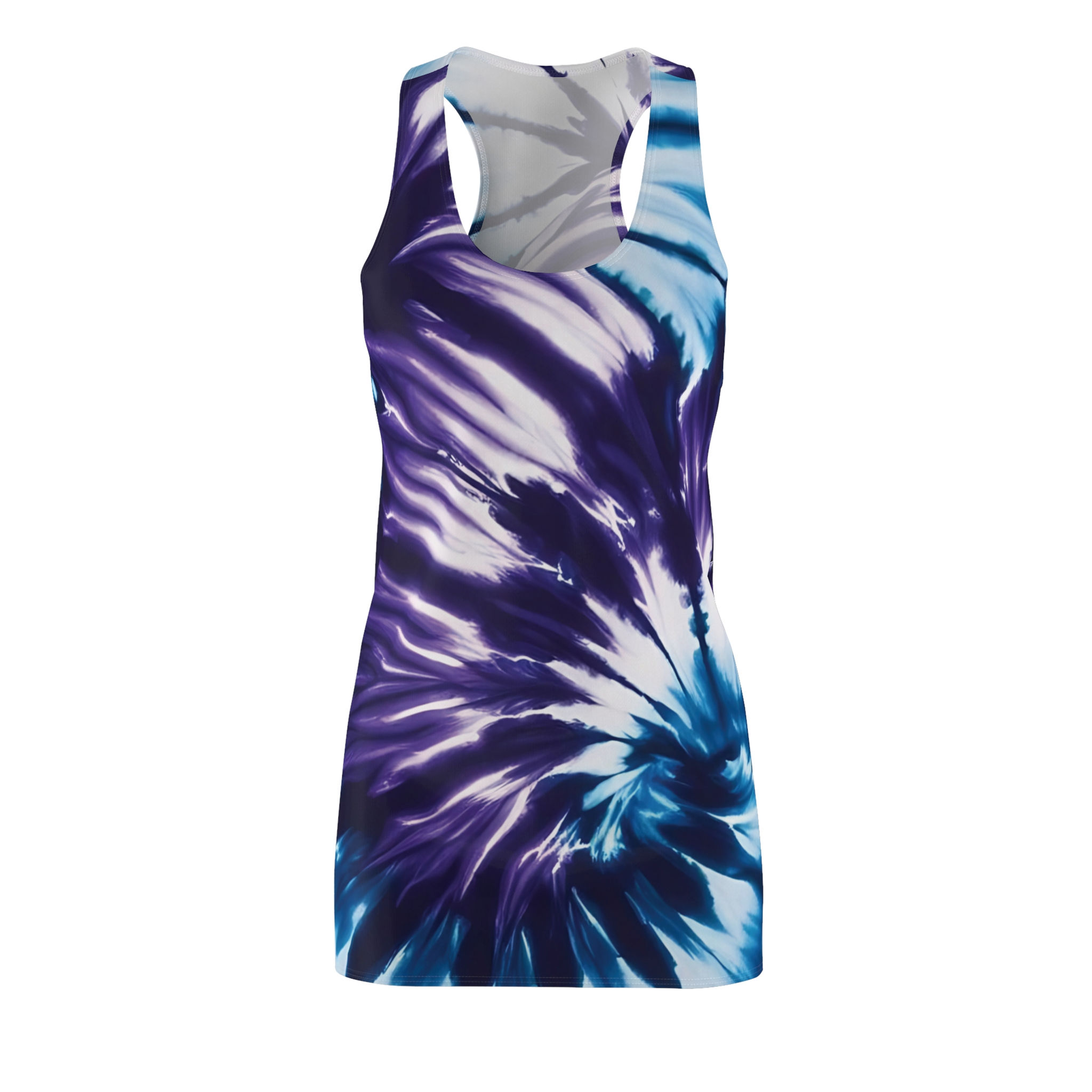 Bohemian Tie-Dye Racerback Dress for Summer, Casual Dress, Everyday Wear