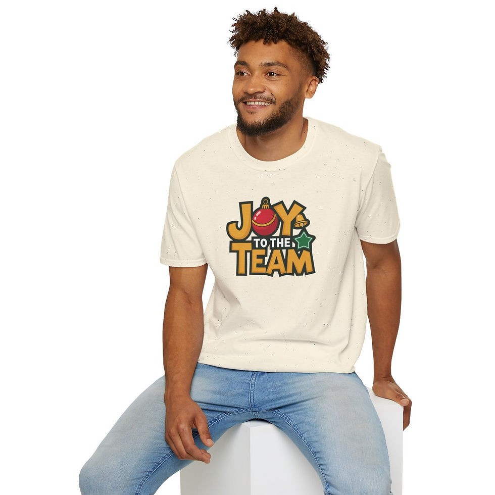 Thumbnail: "Joy to the Team" Unisex T-Shirt The Perfect Corporate Holiday Gifts S to 3XL