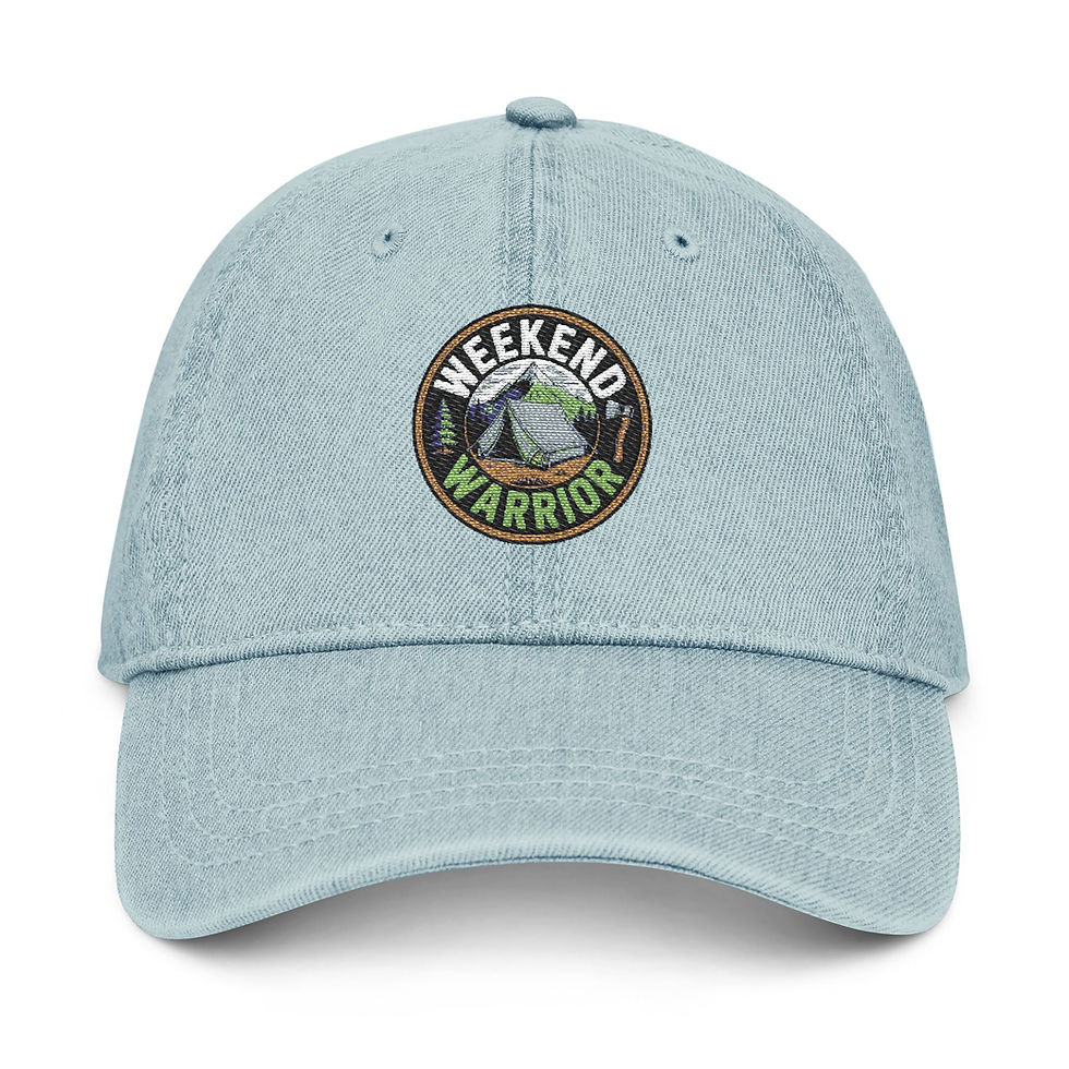 Thumbnail: Weekend Warrior Denim Hat, Embroidered Cap Outdoor Gear, Gift for Adventurers