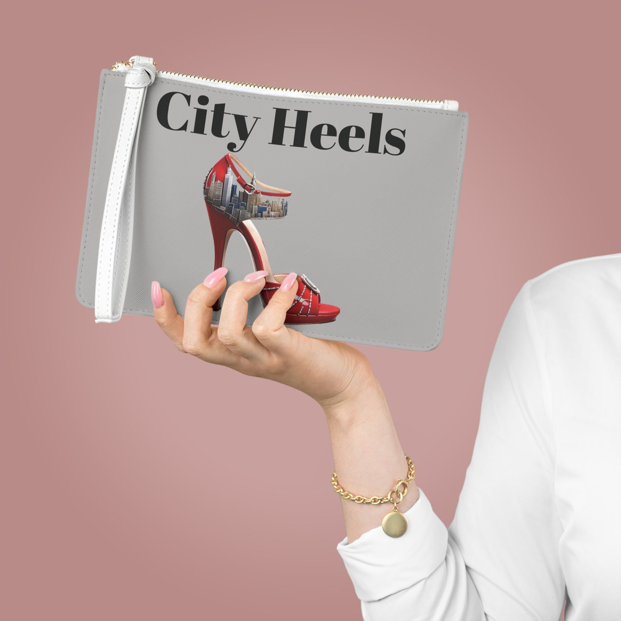 City Heels Vegan Leather Clutch Bag