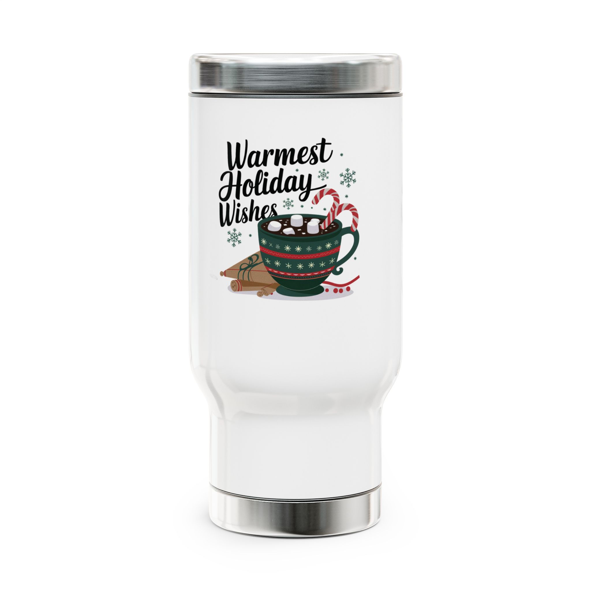 Holiday Stainless Steel Travel Mug with Handle, 14oz – The Perfect Holiday Gift