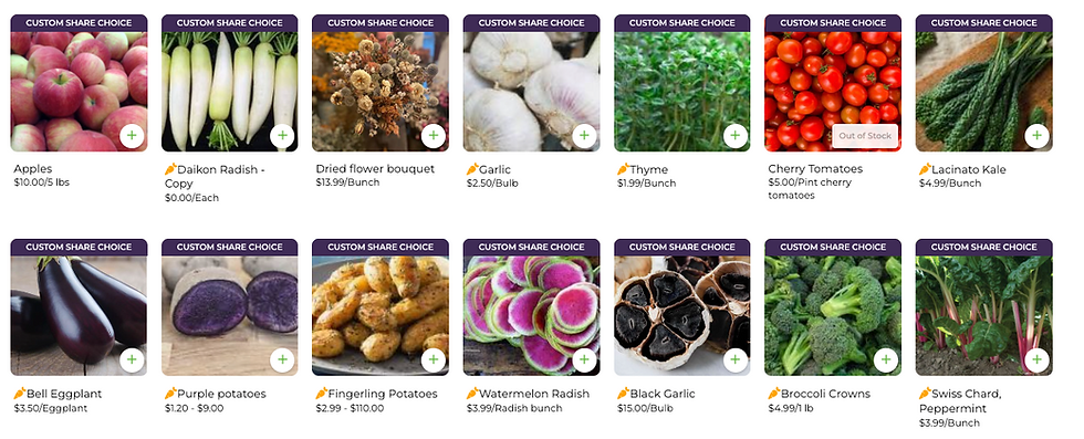 GrownBy custom shares offer an incredible experience for shoppers who want to choose exactly what they get in their CSA share each week.