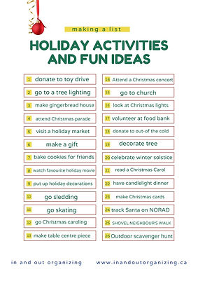 holiday activity ideas