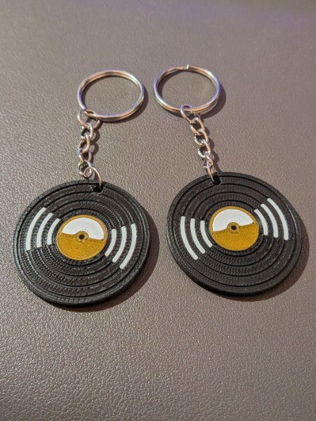 Custom Vinyl Disc NFC Keychain