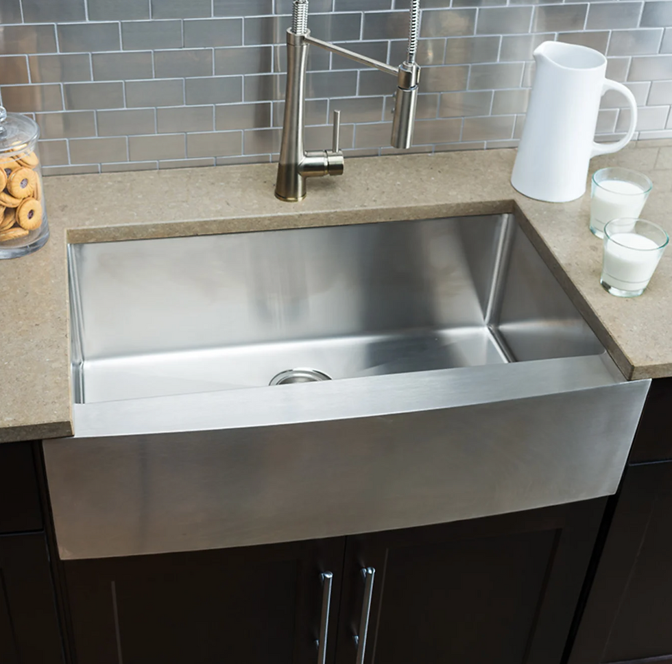 Thumbnail: Miseno Farmhouse 33" Single Basin Stainless Steel Kitchen Sink with Apron Front