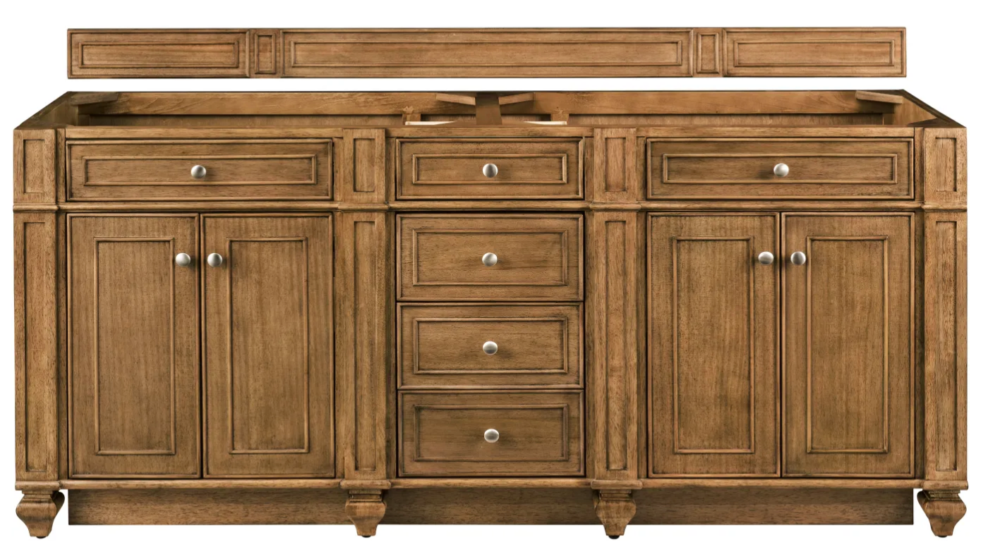 James Martin Vanities Bristol 72" Double Basin Hardwood Vanity Cabinet Only