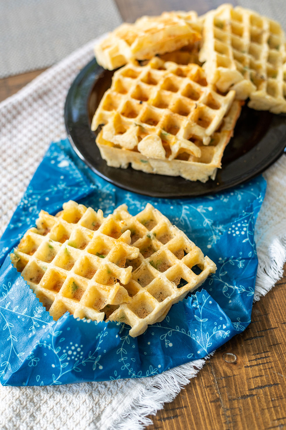 Scallion and Cheese Waffles