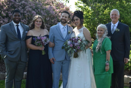 Celebrating Robert and Tatiana's wedding May 18th in Chicago. (Emmanual, Frances, Robert, Tatiana, Elizabeth, Dan)