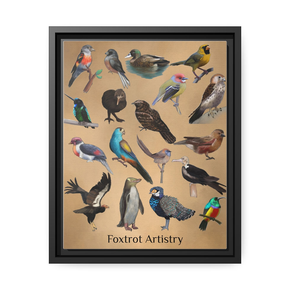 Thumbnail: Avian Framed Canvas Print (Version 1)