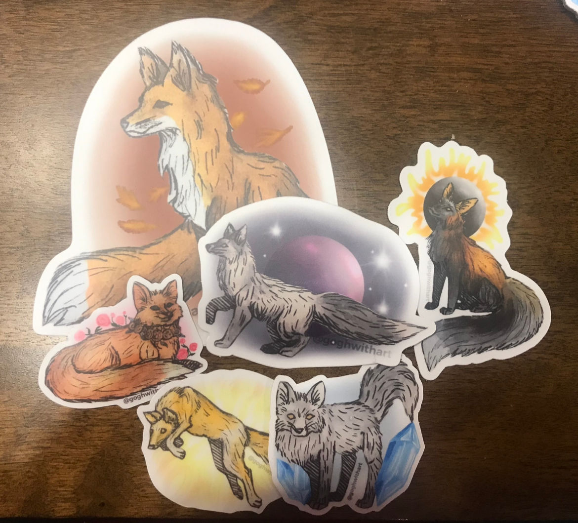 Elemental Red Fox Sticker Bundle
