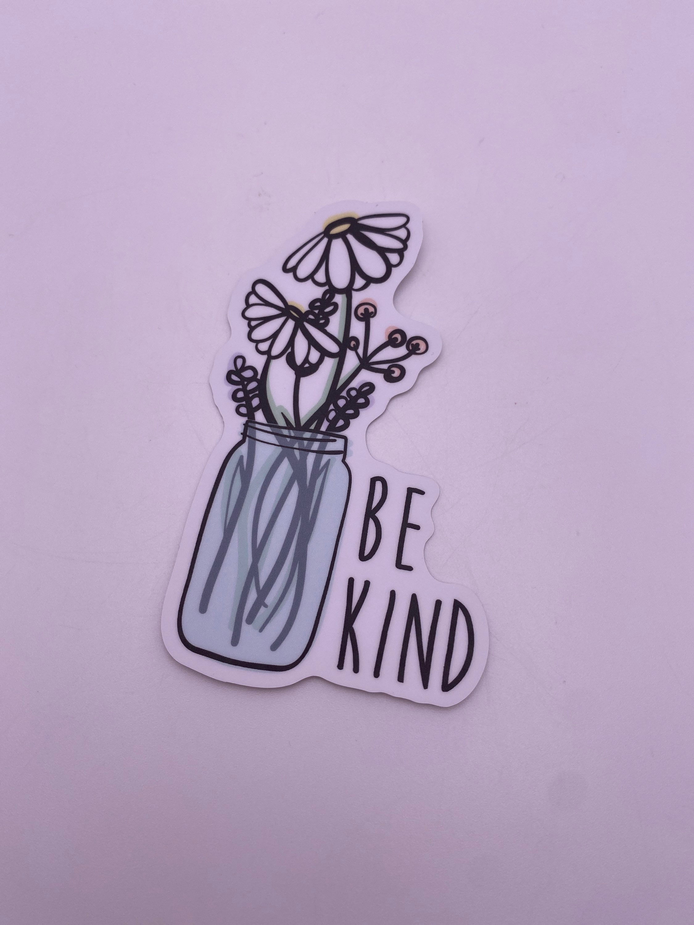 Be Kind Wildflower Jar Sticker