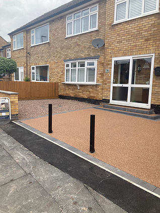 resin surface at the entrance to a home
