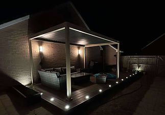 decking and wooden structure built in a garden