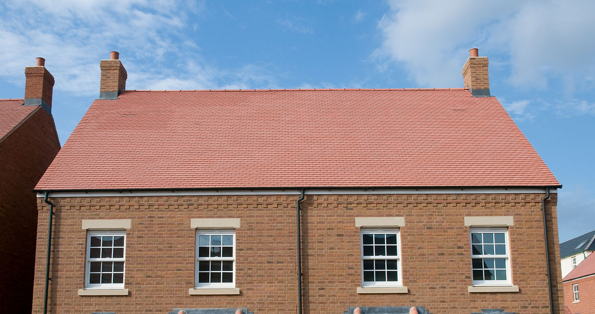 new build with tiles roofs