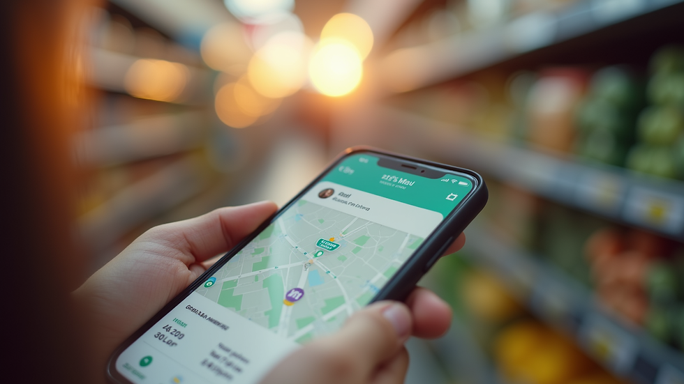 Eye-level view of a smartphone showing a grocery delivery tracking screen