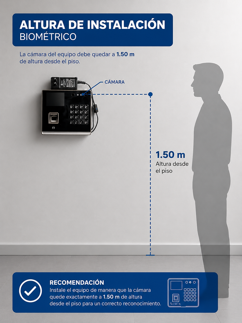 Montaje en Pared: Conexión Wi‑Fi / TCP‑IP para Empresas