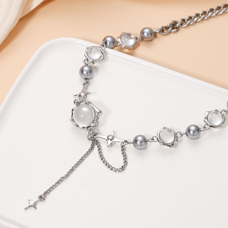 Thumbnail: Fairy Glass Opal Star Choker Necklace