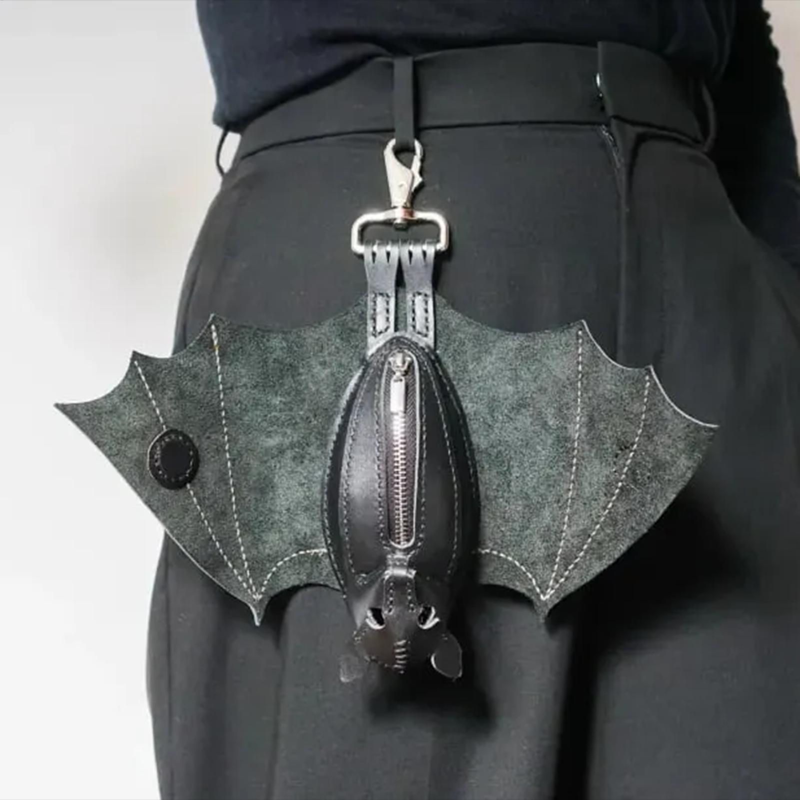 PU Leather Bat Coin Purse with Foldable Wings