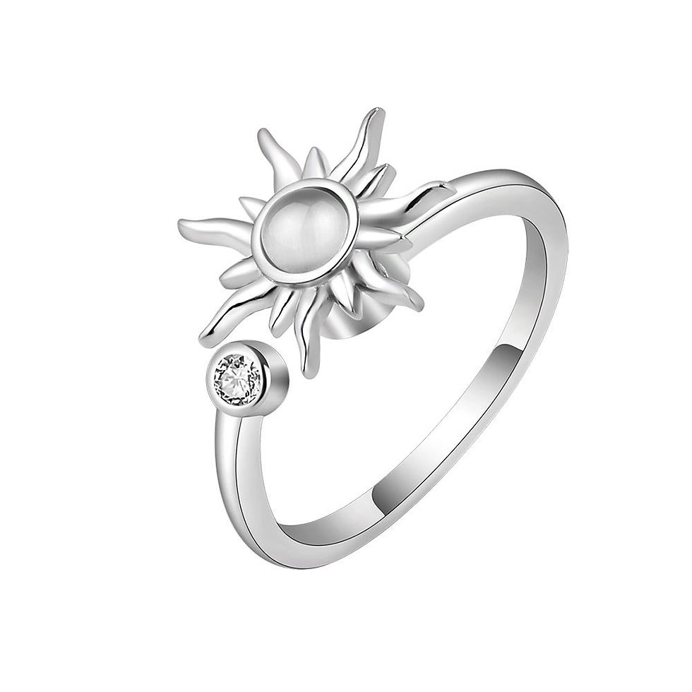 Thumbnail: Stainless Steel Sunflower Spinner Ring