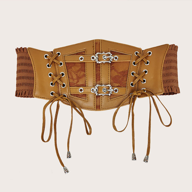 Thumbnail: Wide Elastic Lace Corset Belt