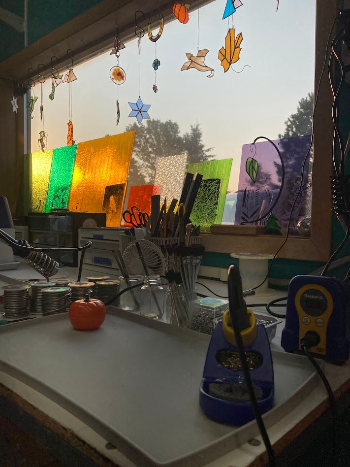 Stained Glass Studio window view