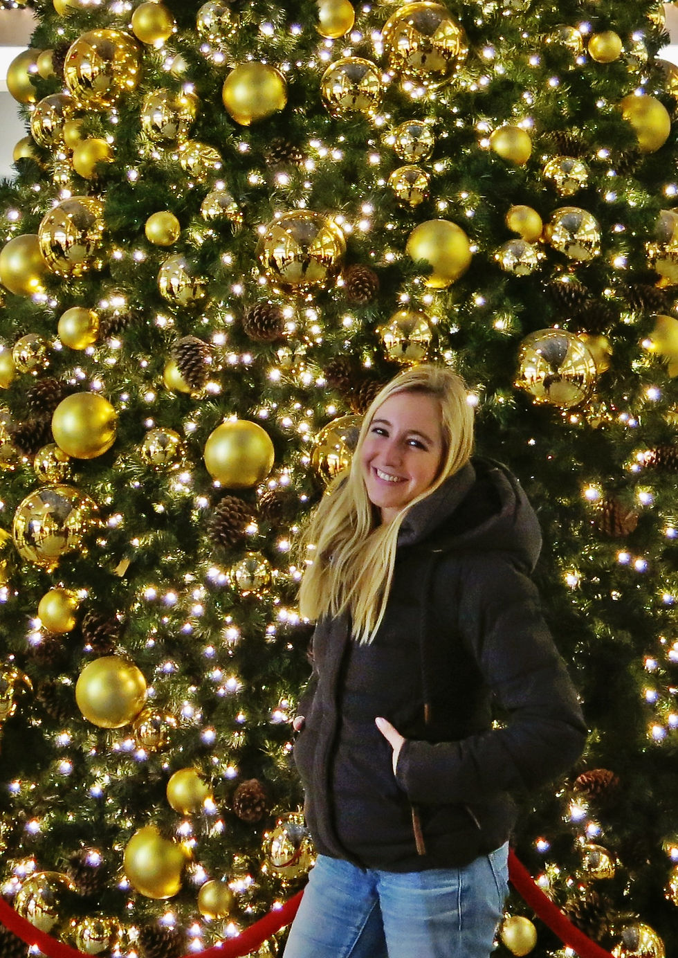 Railway Station with christmas tree